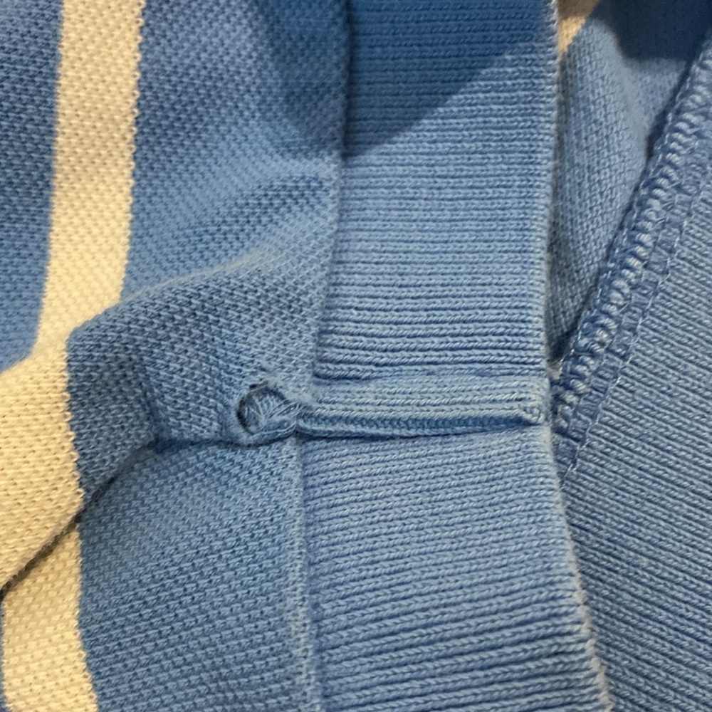 Polo Ralph Lauren Men's M Blue Striped Cotton Polo Shirt - Picture 7 of 11